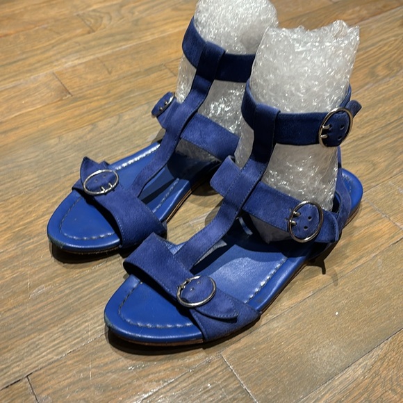 PRADA suede gladiators sandals, blue, size 8 - Picture 3 of 9